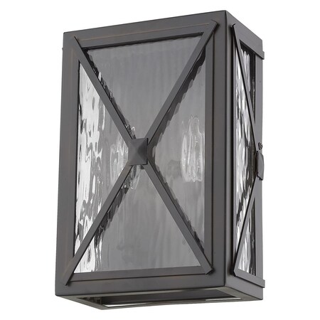 Homeroots 10.5 x 7.5 x 4.25 in. Brooklyn 2-Light Oil-Rubbed Bronze ADA Certified Wall Light 398334